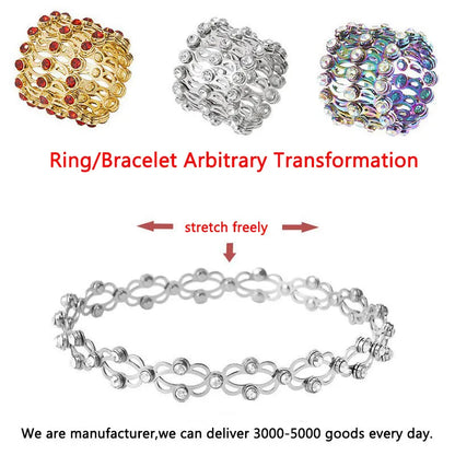 2 In 1 New Creative Magic Stretchable Ring Bracelet For Women