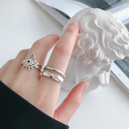 Two Circle Rings for Women Couple