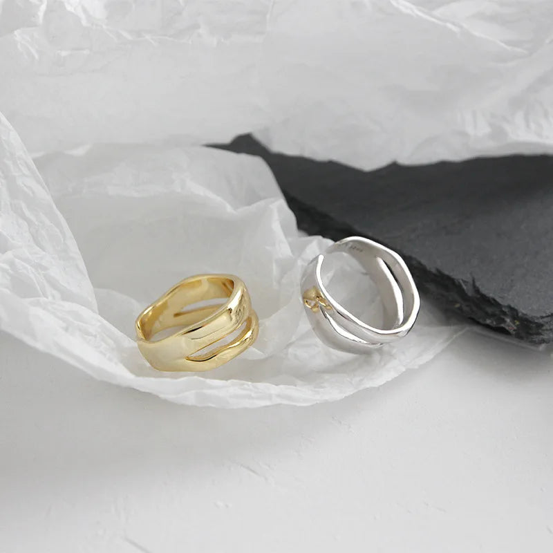 Two Circle Rings for Women Couple