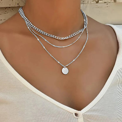Necklace on Neck Gold Color Chain Women's Jewelry Layered