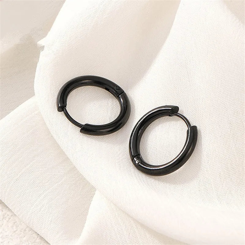 Earrings For Women Girls Black Gold Color Silver Color Round Geometry Earrings Jewelry