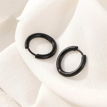 Earrings For Women Girls Black Gold Color Silver Color Round Geometry Earrings Jewelry