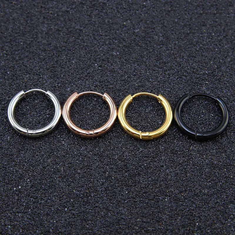Earrings For Women Girls Black Gold Color Silver Color Round Geometry Earrings Jewelry