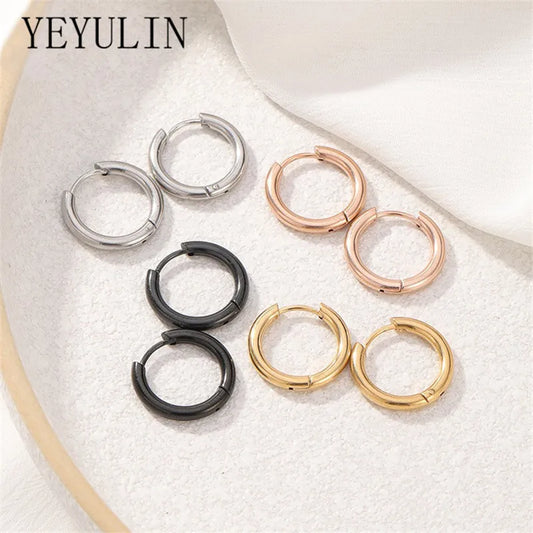 Earrings For Women Girls Black Gold Color Silver Color Round Geometry Earrings Jewelry