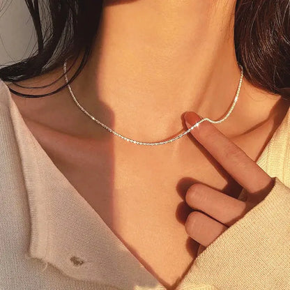 Necklace on Neck Gold Color Chain Women's Jewelry Layered