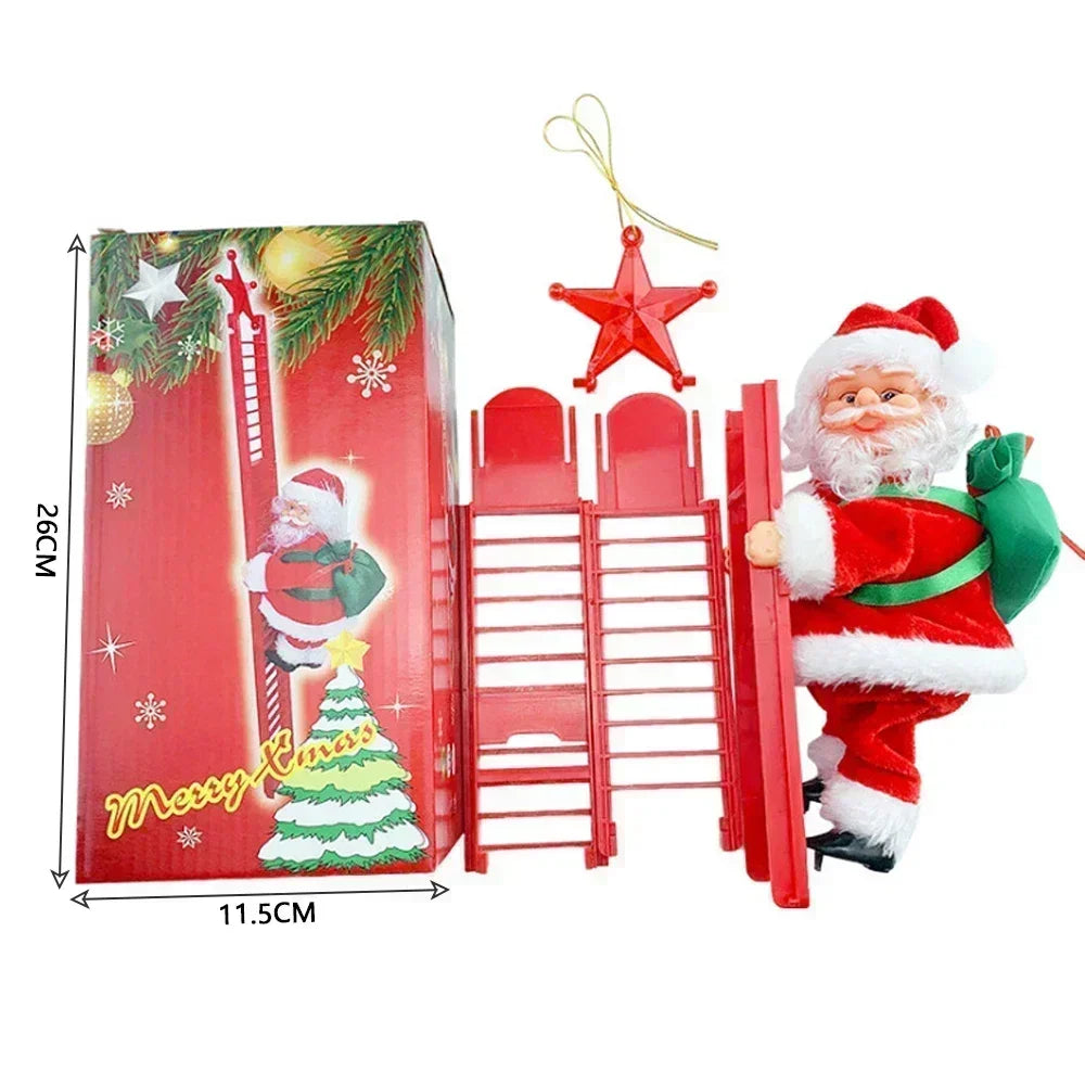 Electric Climbing Ladder Music Santa Claus Doll Toys