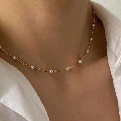 Necklace on Neck Gold Color Chain Women's Jewelry Layered