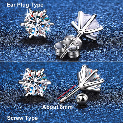 Moissanite Earrings Diamond For Women Wedding Fine Jewelry