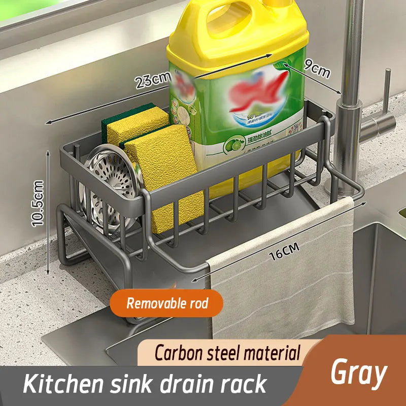Stainless Steel Kitchen Sponge Holder for Sink, Soap Tray, Bathroom Organizer Shelf, Towel Rack Storage Accessories