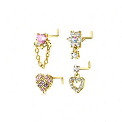 4pcs 20G Stainless Steel Jewelry For Women And Girls