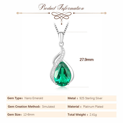 Pendant Necklace No Chain 925 Sterling Silver for Women