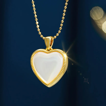 Gold 18k 100% Real Necklace For Women Heart