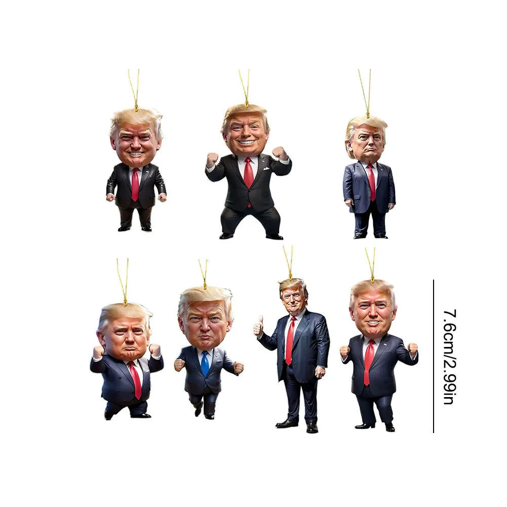 Donald Trump Christmas Ornament 2D Acrylic Set 6/7Pcs