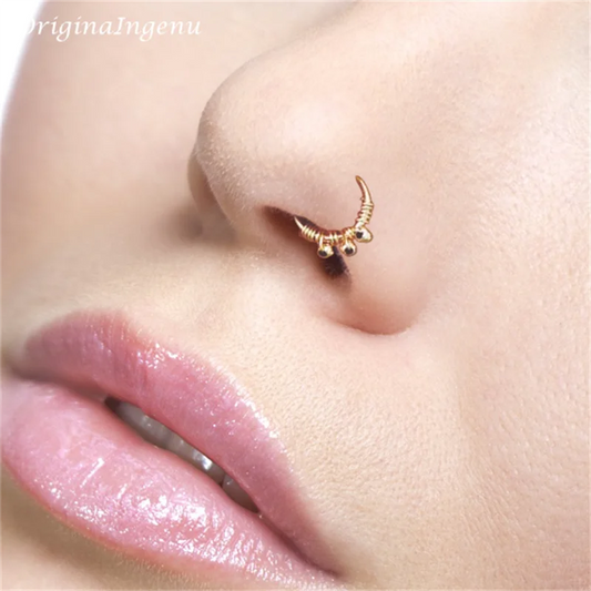 Gold Real Piercing Nose Ring Handmade