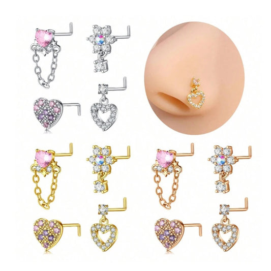 4pcs 20G Stainless Steel Jewelry For Women And Girls