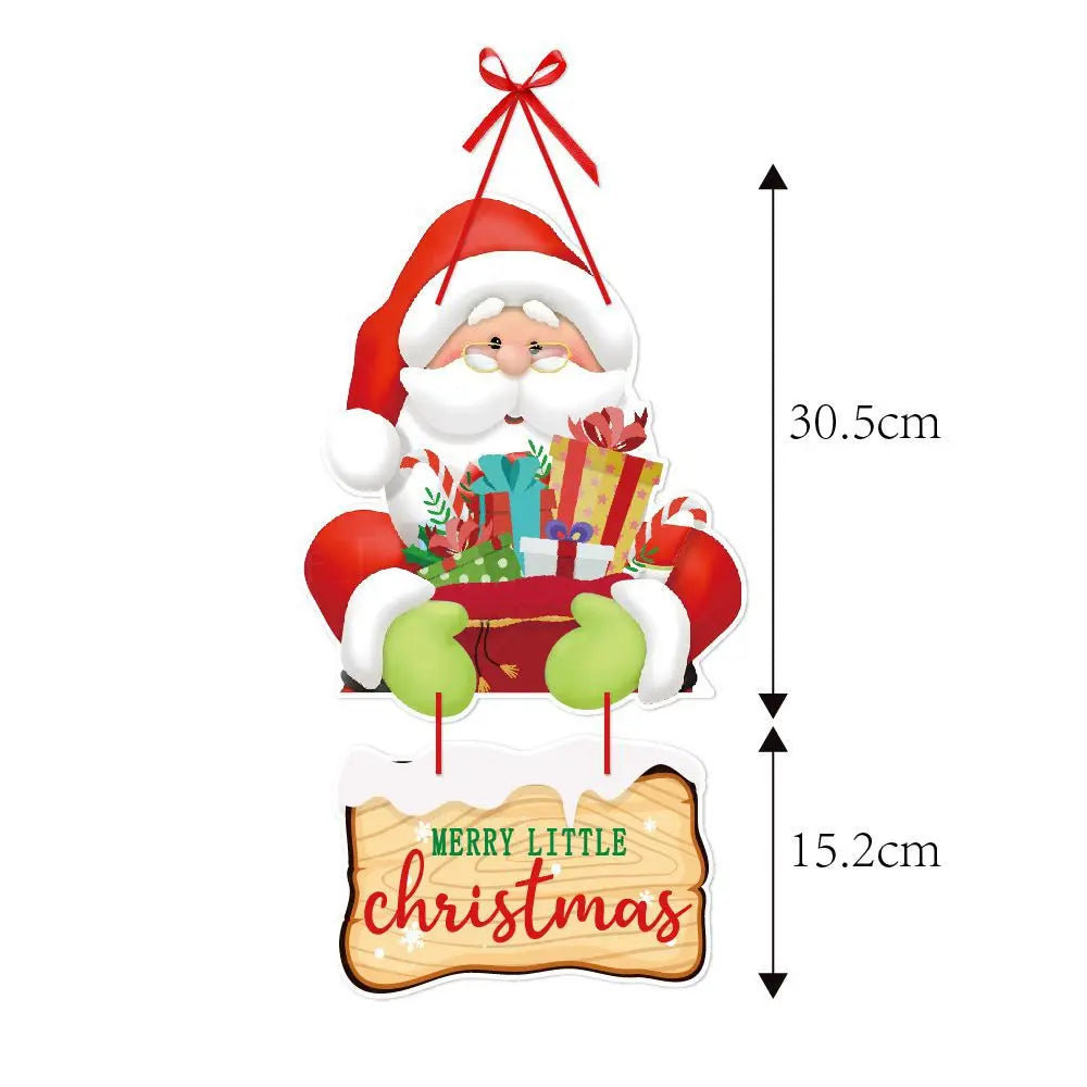 Christmas Door Hanger Santa Claus Snoweman