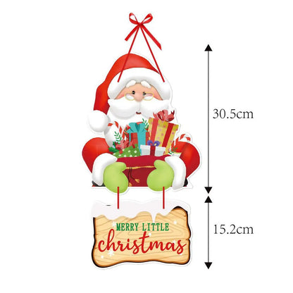 Christmas Door Hanger Santa Claus Snoweman