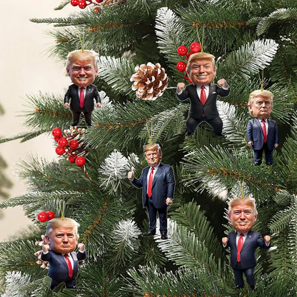 Donald Trump Christmas Ornament 2D Acrylic Set 6/7Pcs