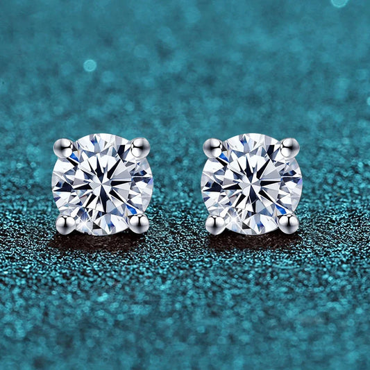 Diamond Studs Earrings for Women S925 Silver Platinum