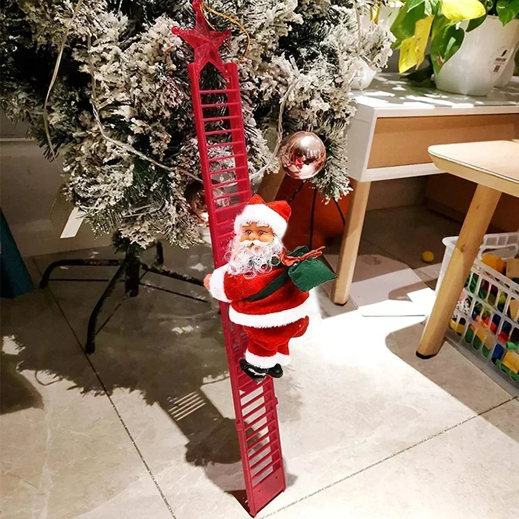 Electric Climbing Ladder Music Santa Claus Doll Toys