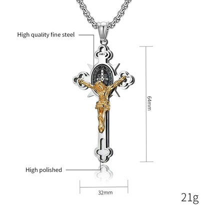 Stainless Steel Jesus Cross Necklace