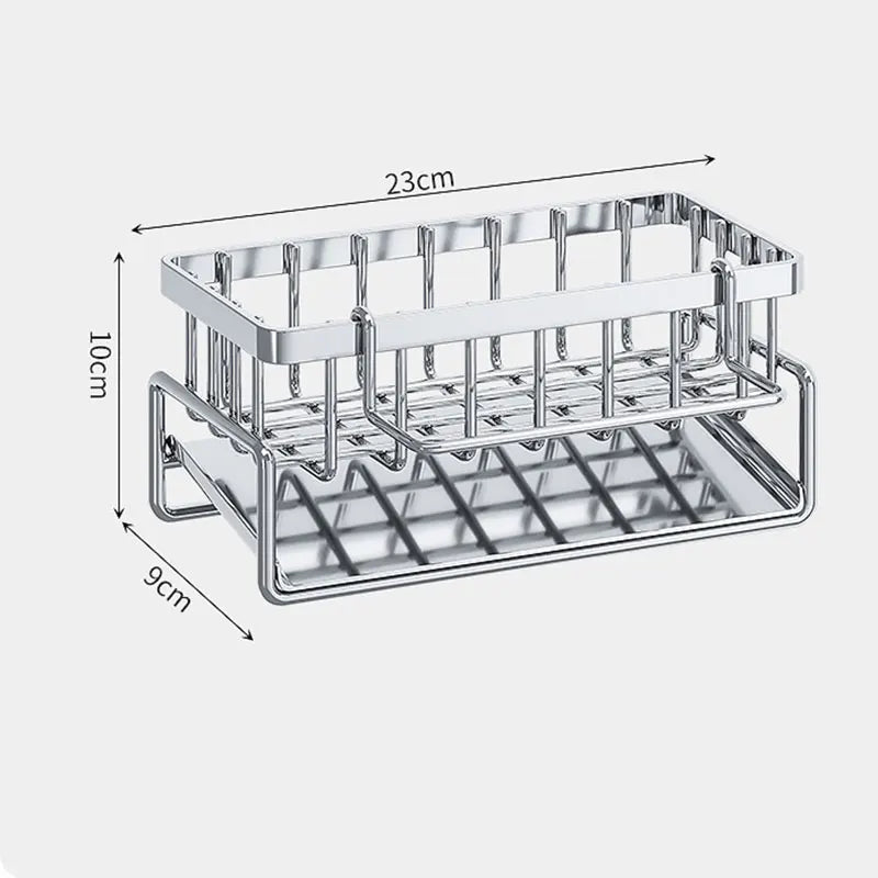 Stainless Steel Kitchen Sponge Holder for Sink, Soap Tray, Bathroom Organizer Shelf, Towel Rack Storage Accessories
