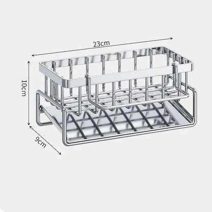 Stainless Steel Kitchen Sponge Holder for Sink, Soap Tray, Bathroom Organizer Shelf, Towel Rack Storage Accessories