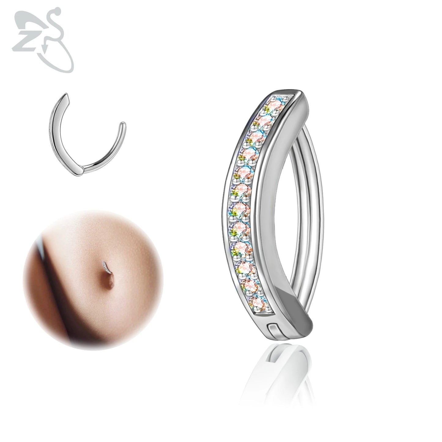 Sterling Silver Navel Piercing For Women