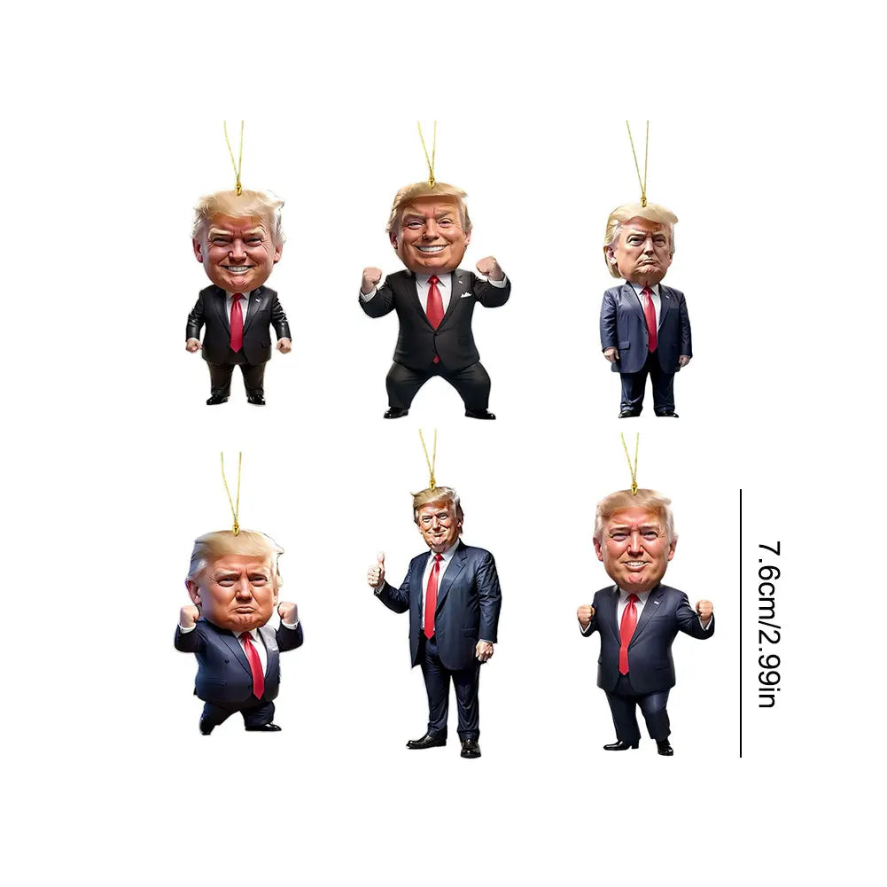 Donald Trump Christmas Ornament 2D Acrylic Set 6/7Pcs