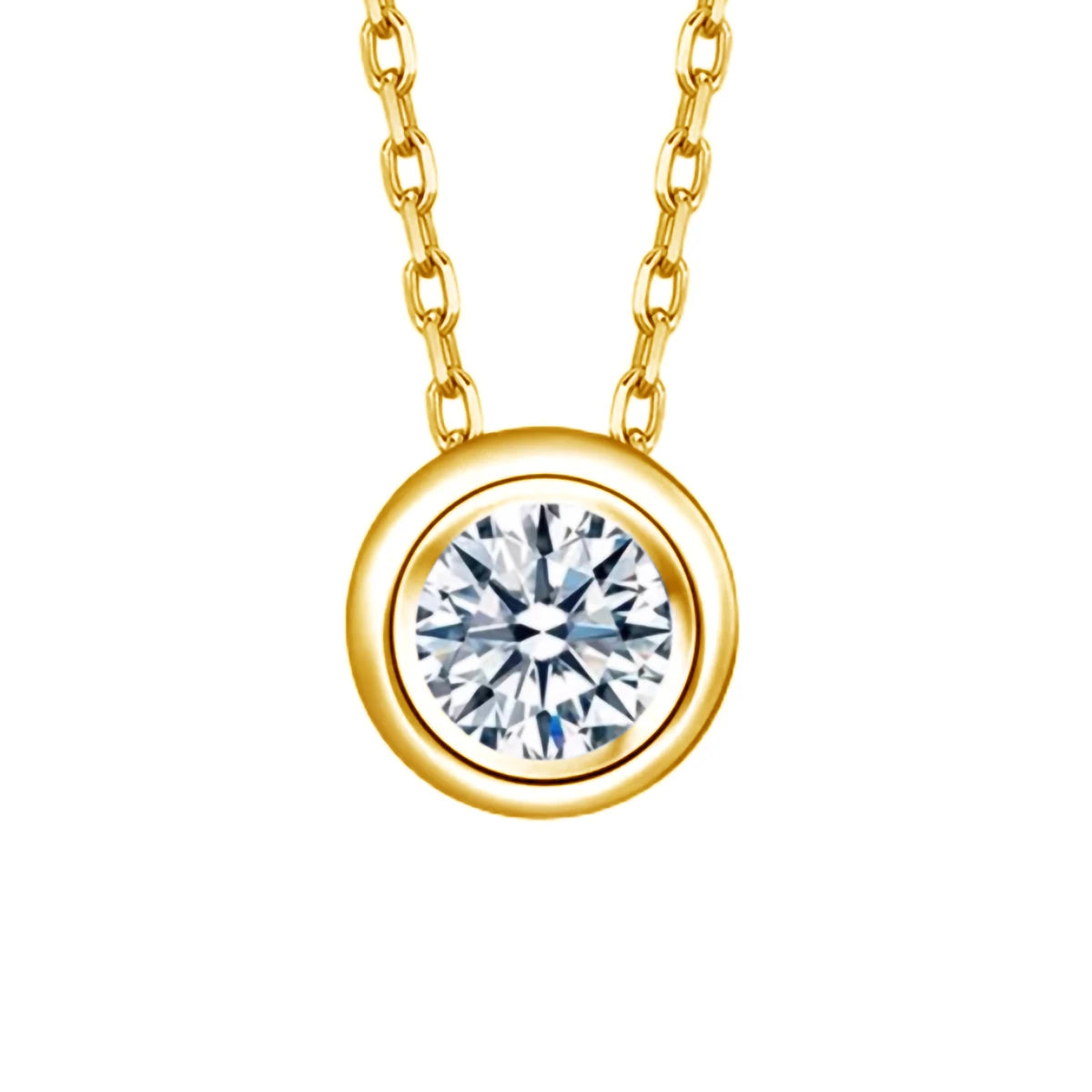 Moissanite Diamond Necklace Fine Jewelry For Woman Real 18K Gold