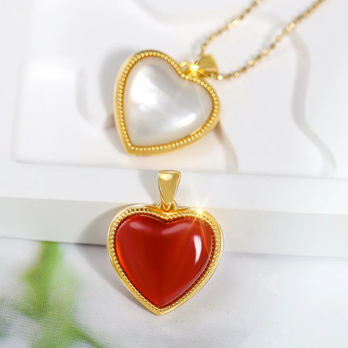 Gold 18k 100% Real Necklace For Women Heart
