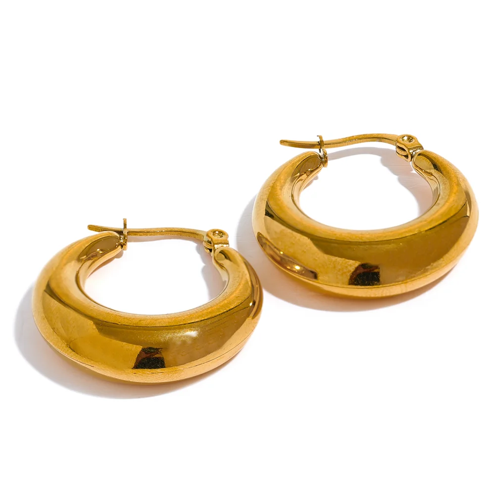 Steel Geometric Hoop Earrings Jewelry for Women Trendy