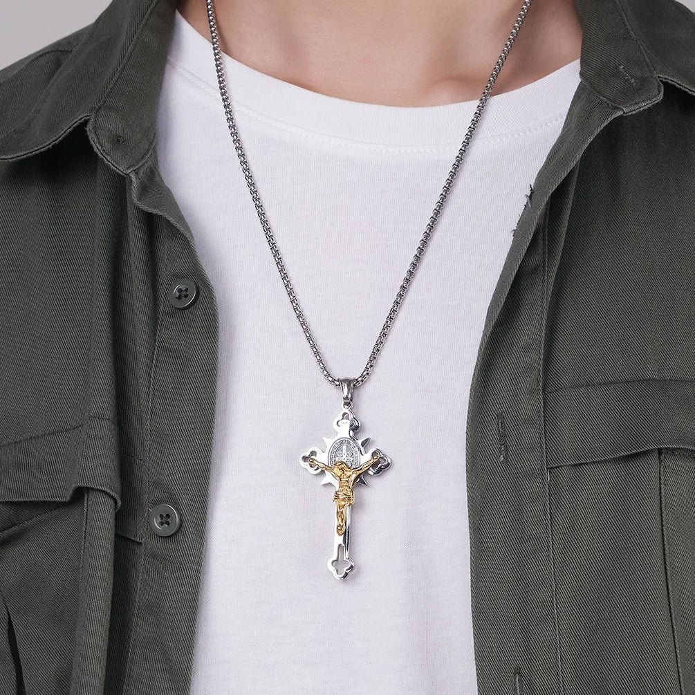 Stainless Steel Jesus Cross Necklace