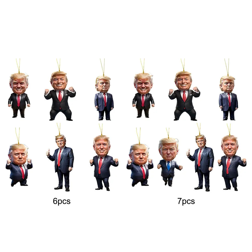 Donald Trump Christmas Ornament 2D Acrylic Set 6/7Pcs