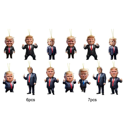 Donald Trump Christmas Ornament 2D Acrylic Set 6/7Pcs