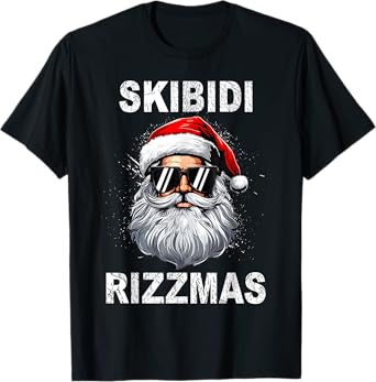 Rizz Christmas Santa Funny Xmas Gen Alpha Skibidi Rizzmas T-Shirt