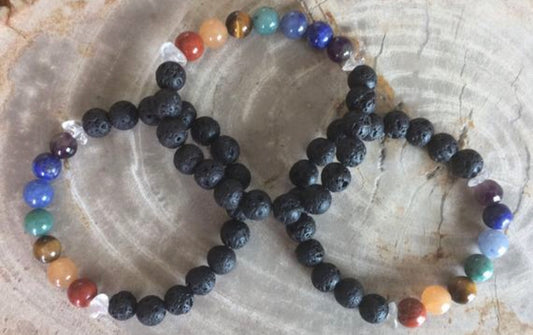 Aromatherapy Chakra Diffuser Bracelet with Gemstones!
