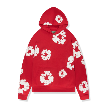Kapok Print Hooded Sweater Long Sleeve Fleece Hoodie for Men and Women Soft Cozy Daily Wear