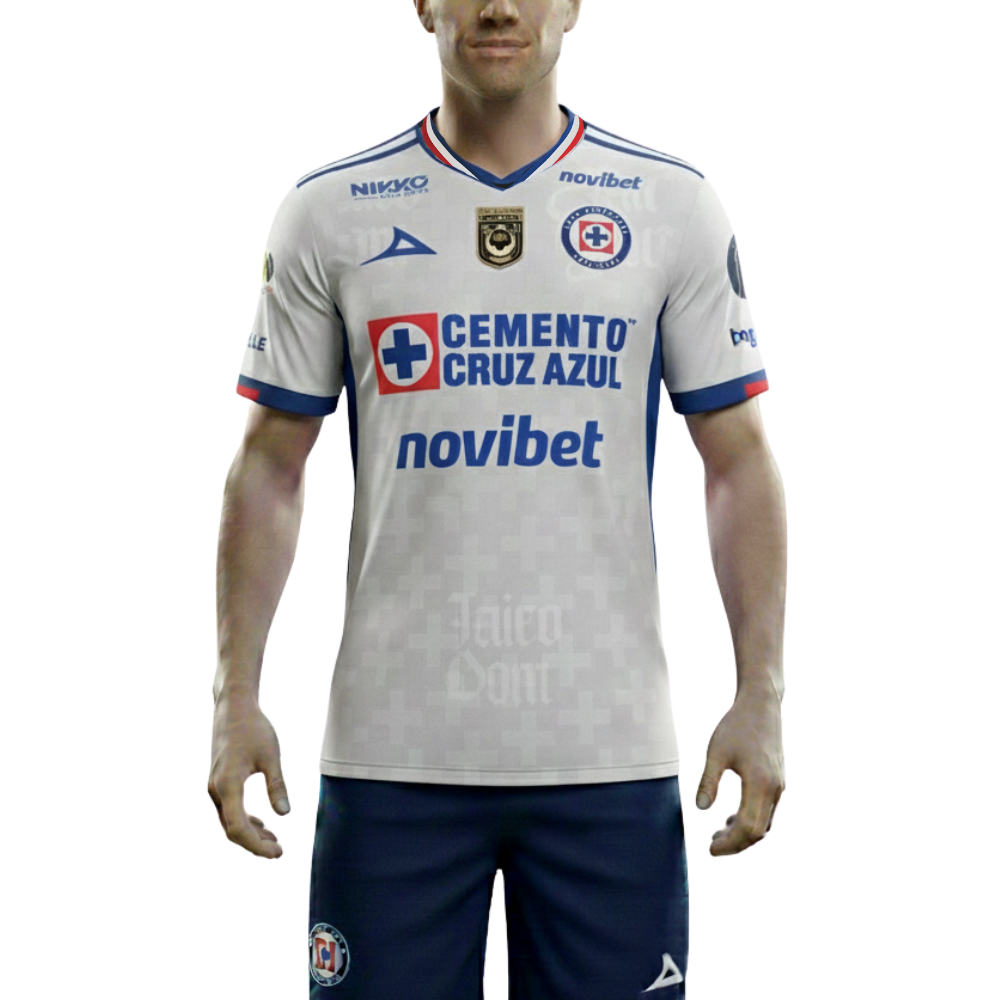 Pirma Men’s Cruz Azul Away Jersey 25/26 Champion 9 Grey with Liga BBVA Patches