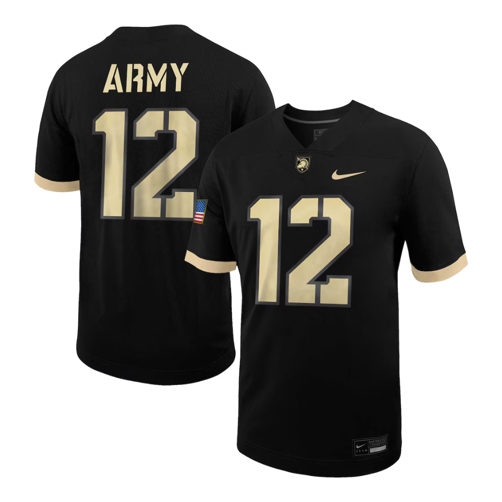 Army Black Knights #12 Black Nike Untouchable Football Jersey Game Day Fan Apparel