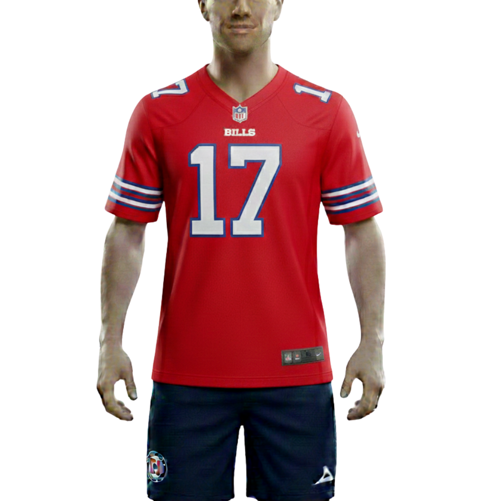 Buffalo Allen 17 Red Royal White Football Player Game Jersey for Men Women Youth
