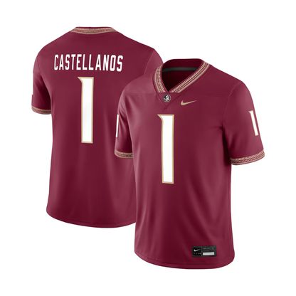 Florida State Castellanos 10 Garnet Home Football Jersey Men Women Youth Fan Gear