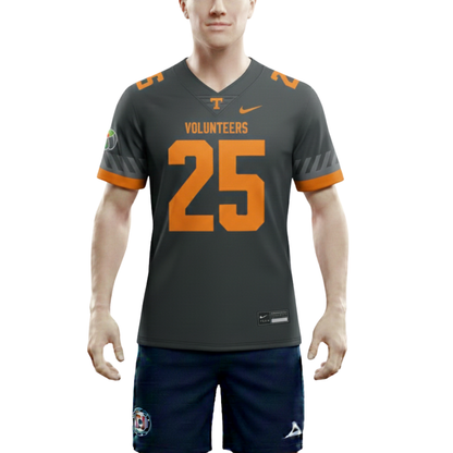 Tennessee Volunteers Number 25 Grey Football Jersey Gameday Fan Apparel for Men Women Youth