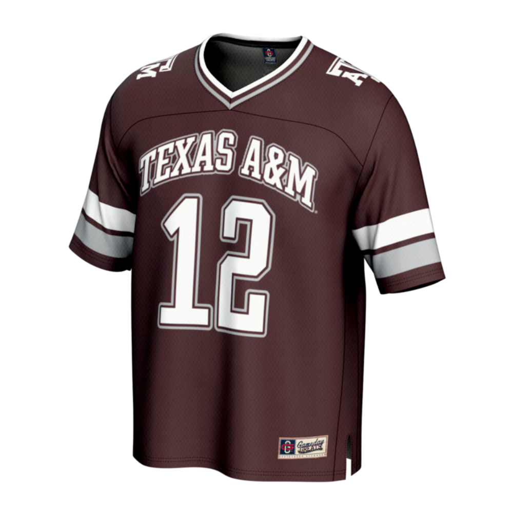 Texas A&M Aggies #12 Maroon Lightweight Collegiate Football Jersey Gameday Fan Apparel