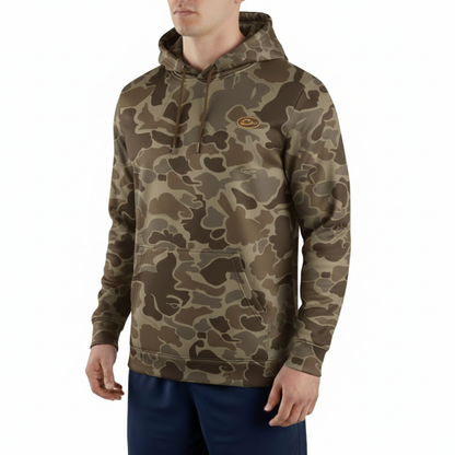 Drake Waterfowl MST Camo Hoodie Old School Performance Hunting Sweatshirt for Men