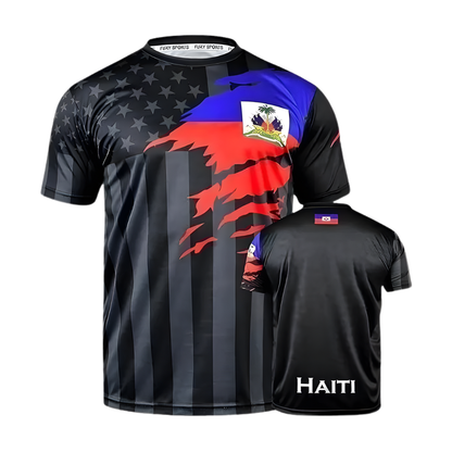 Heritage Haiti Soccer Jersey All Over Print Football Shirt for Men Women Youth