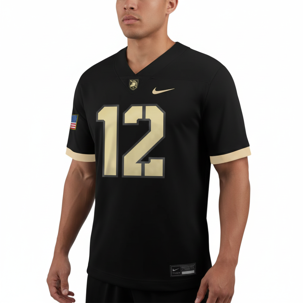 Army Black Knights #12 Black Nike Untouchable Football Jersey Game Day Fan Apparel